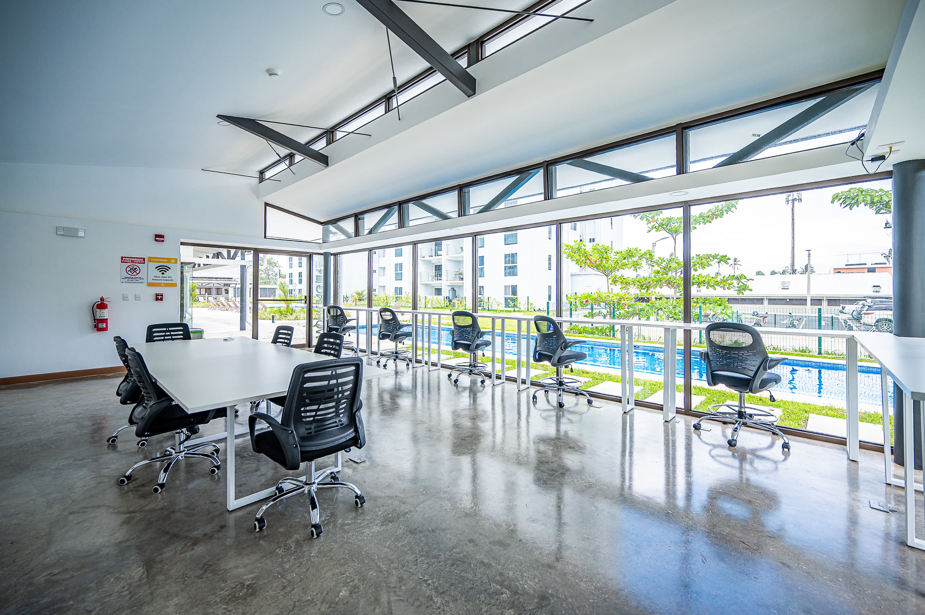 Comfortable workspace with natural light