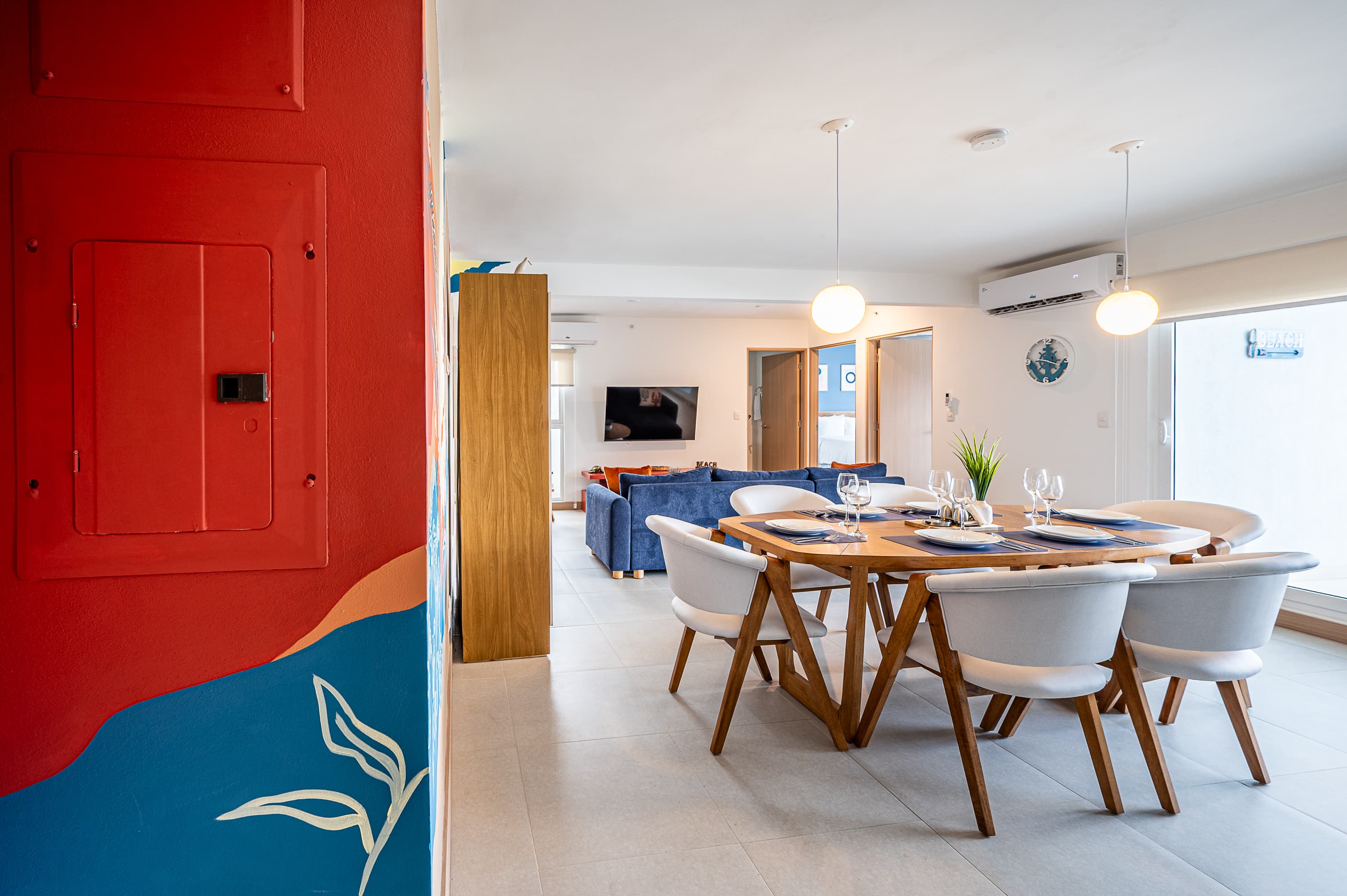 Modern kitchen and living area