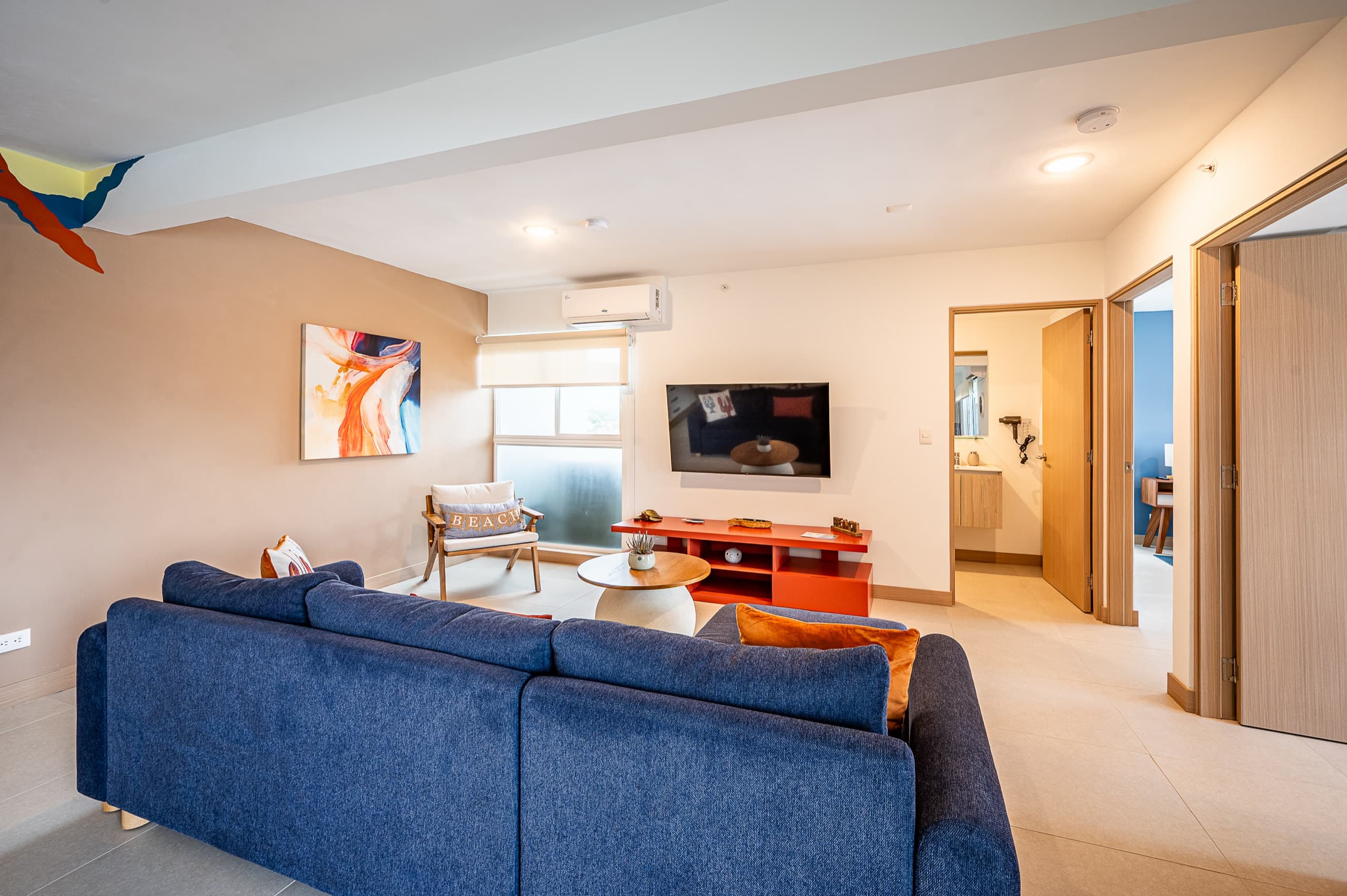 Furnished living room of the Viva Jaco condo